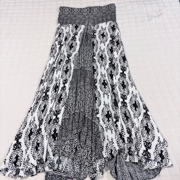 Free People Women Of The Water Maxi Dress Bandeau Black White Boho Small/Medium - Picture 4 of 12